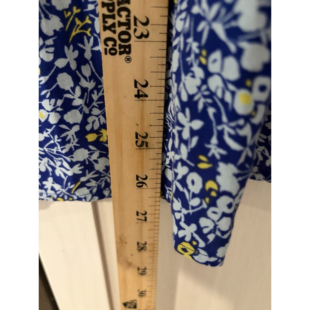 J. Jill Blue Floral Button Front Long Sleeve Blouse XLP 284422 - Picture 5 of 8